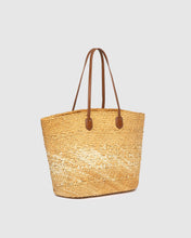 Load image into Gallery viewer, Ava Basket Tote Natural Raffia