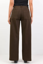Load image into Gallery viewer, Tune Chocolate stretch Pintuck Front Wide Leg Jean Pants
