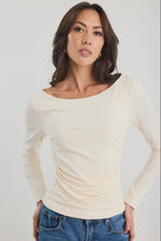 Load image into Gallery viewer, Alley Buttermilk Rib Boat Neck Top
