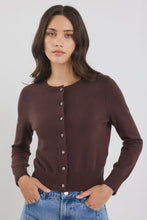 Load image into Gallery viewer, Autograph Chocolate Soft Fine Gauge Crewneck Cardi