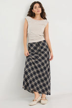 Load image into Gallery viewer, Rally Black Check Chiffon Tie Waist Bias Maxi Skirt