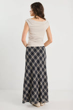 Load image into Gallery viewer, Rally Black Check Chiffon Tie Waist Bias Maxi Skirt
