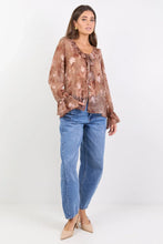Load image into Gallery viewer, Bohemian Ochre Floral Blouse