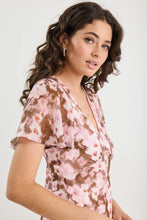 Load image into Gallery viewer, Chariot Blush Chocolate Floral Bias Flared Mai Dress