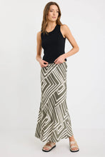 Load image into Gallery viewer, Departure Khaki Print Tie Waist Skirt