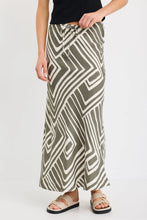 Load image into Gallery viewer, Departure Khaki Print Tie Waist Skirt