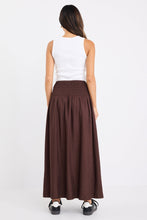 Load image into Gallery viewer, Byron Chocolate Linen Shirred Waist Maxi