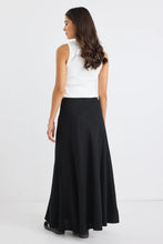 Load image into Gallery viewer, Lagos Black Linen Bias Cut Maxi Skirt