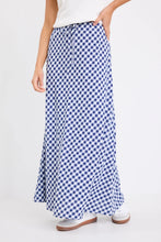 Load image into Gallery viewer, Summit Blue Ginham Tie Waist Bias Maxi Skirt