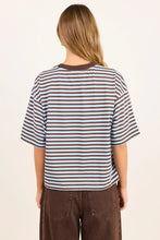 Load image into Gallery viewer, Cohesion Ice Blue Oversized Contrast Binding Boxy SS Tee