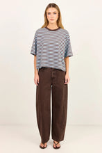Load image into Gallery viewer, Cohesion Ice Blue Oversized Contrast Binding Boxy SS Tee