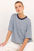 Load image into Gallery viewer, Cohesion Ice Blue Oversized Contrast Binding Boxy SS Tee