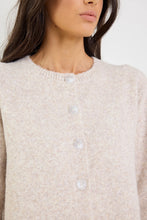 Load image into Gallery viewer, Crest Oat Marle Crewneck Cardigan