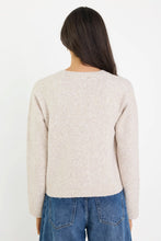 Load image into Gallery viewer, Crest Oat Marle Crewneck Cardigan