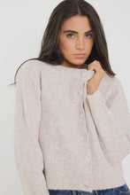 Load image into Gallery viewer, Crest Oat Marle Crewneck Cardigan