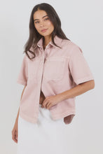 Load image into Gallery viewer, Crucial Pale Pink Denim Short Sleeve Shacket
