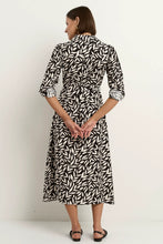 Load image into Gallery viewer, Cyprus Black Leaves LS Shirt Midi Dress