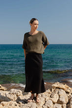 Load image into Gallery viewer, Sunrise Khaki Crochet Knit Tee