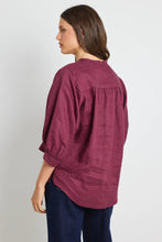 Load image into Gallery viewer, Deity Linen button Through Puff Sleeve Blouse