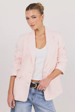 Load image into Gallery viewer, Diploma Soft Pink Linen Two Button Vent Sleeve Blazer
