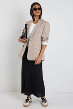 Load image into Gallery viewer, Dock Taupe Ramie Rolled Sleeve Blazer