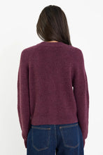 Load image into Gallery viewer, Essence Plum V Neck Rib Knit Cardigan