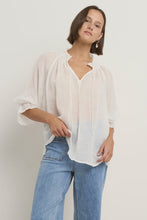 Load image into Gallery viewer, Expedition Ivory Ramie Shirred Neck Top