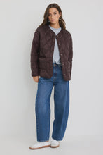 Load image into Gallery viewer, Frankly Chocolate Boxy Snap Front Puffer