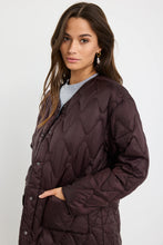 Load image into Gallery viewer, Frankly Chocolate Boxy Snap Front Puffer