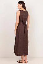 Load image into Gallery viewer, Future Dark Chocolate Linen Sleeveless Midi Dress - Dark Chocolate