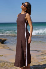 Load image into Gallery viewer, Future Dark Chocolate Linen Sleeveless Midi Dress - Dark Chocolate
