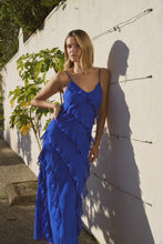 Load image into Gallery viewer, Galore Flame Bias Ruffle Slip Maxi