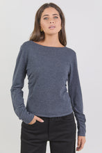 Load image into Gallery viewer, Groove Charcoal Long Sleeve Knit Top