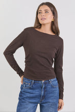 Load image into Gallery viewer, Groove Chocolate Long Sleeve Knit Top