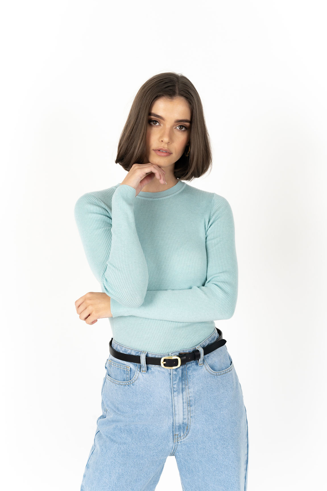 MORE LOVE TIE FRONT TOP - SEAFOAM main image 0