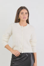 Load image into Gallery viewer, Highlight Ivory Mohair Blend Cardigan