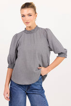 Load image into Gallery viewer, Influential Black White Mini Gingham High Neck Top