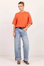 Load image into Gallery viewer, Intrepid Blood Orange Relaxed Knit Tee - Blood Orange