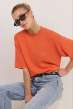 Load image into Gallery viewer, Intrepid Blood Orange Relaxed Knit Tee - Blood Orange