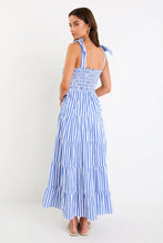 Load image into Gallery viewer, Isabella Bright Blue Stripe Strappy Tiered Maxi Dress