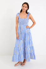 Load image into Gallery viewer, Isabella Bright Blue Stripe Strappy Tiered Maxi Dress