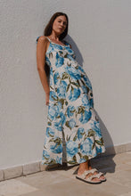 Load image into Gallery viewer, Nimbus Blue Vintage Floral Tie Strap Maxi