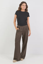 Load image into Gallery viewer, Instinctive Dark Chocolate Wide Leg Elastic Back Pant