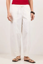 Load image into Gallery viewer, Transit White Pull On Waist Tie Barrel Leg Pants / White