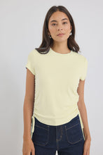 Load image into Gallery viewer, Perfect Lemon Rib Rouched Side Crop Tee