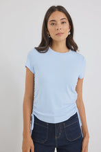 Load image into Gallery viewer, Perfect Pale Blue Rib Rouched Side Crop Tee