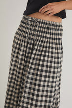 Load image into Gallery viewer, Cheerful Black Gingham Shirred Waist Maxi Skirt