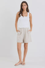 Load image into Gallery viewer, Literal Natural Linen Pleat Front Shorts Natural