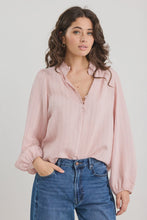 Load image into Gallery viewer, Premise Blush Stripe High Neck LS Top
