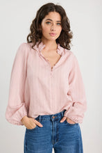 Load image into Gallery viewer, Premise Blush Stripe High Neck LS Top